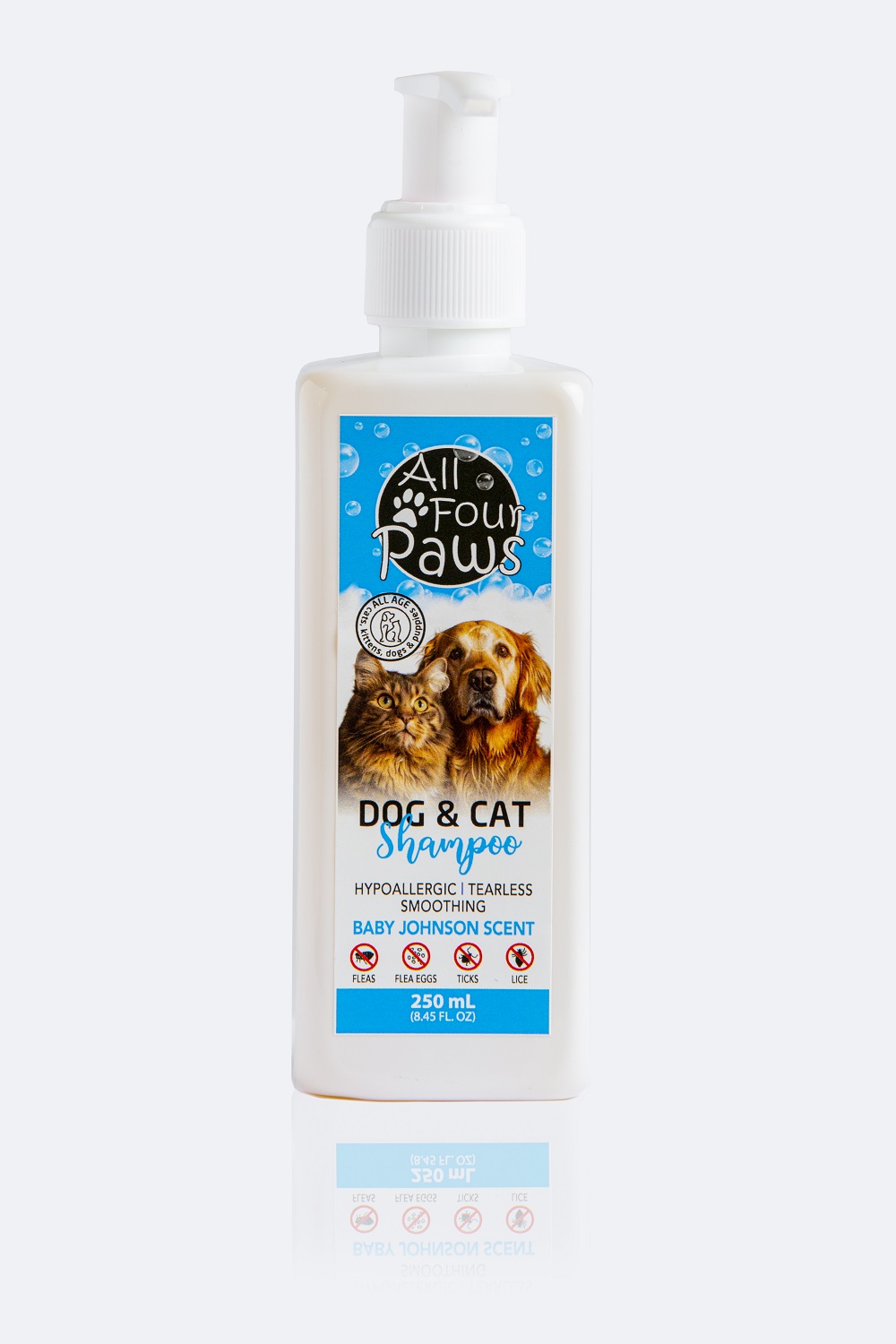 All Four Paws Dog & Cat Shampoo, Baby Johnson Scent – 250 mL